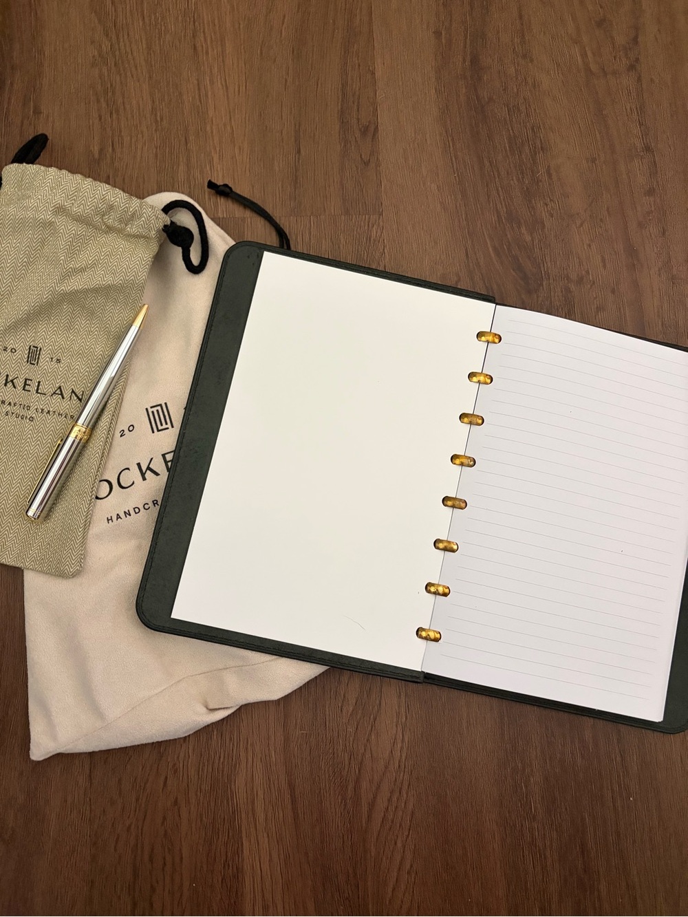 Lockeland Leather Infinity Lined Notebook & Pen Set Genuine Leather Collectors - Picture 2 of 6